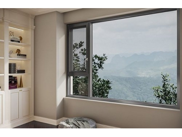 Aluminiowe okno skrzynkowe z moskitierą otwierane na zewnątrz, GD135