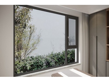 Aluminiowe okno skrzynkowe z moskitierą otwierane na zewnątrz, GD90A