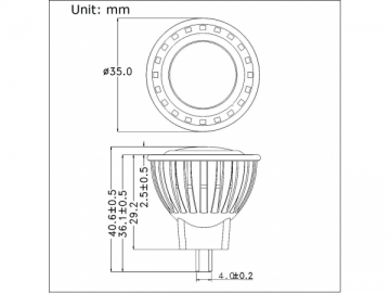 Reflektor MR11 LED Miniaturowa 1x2w